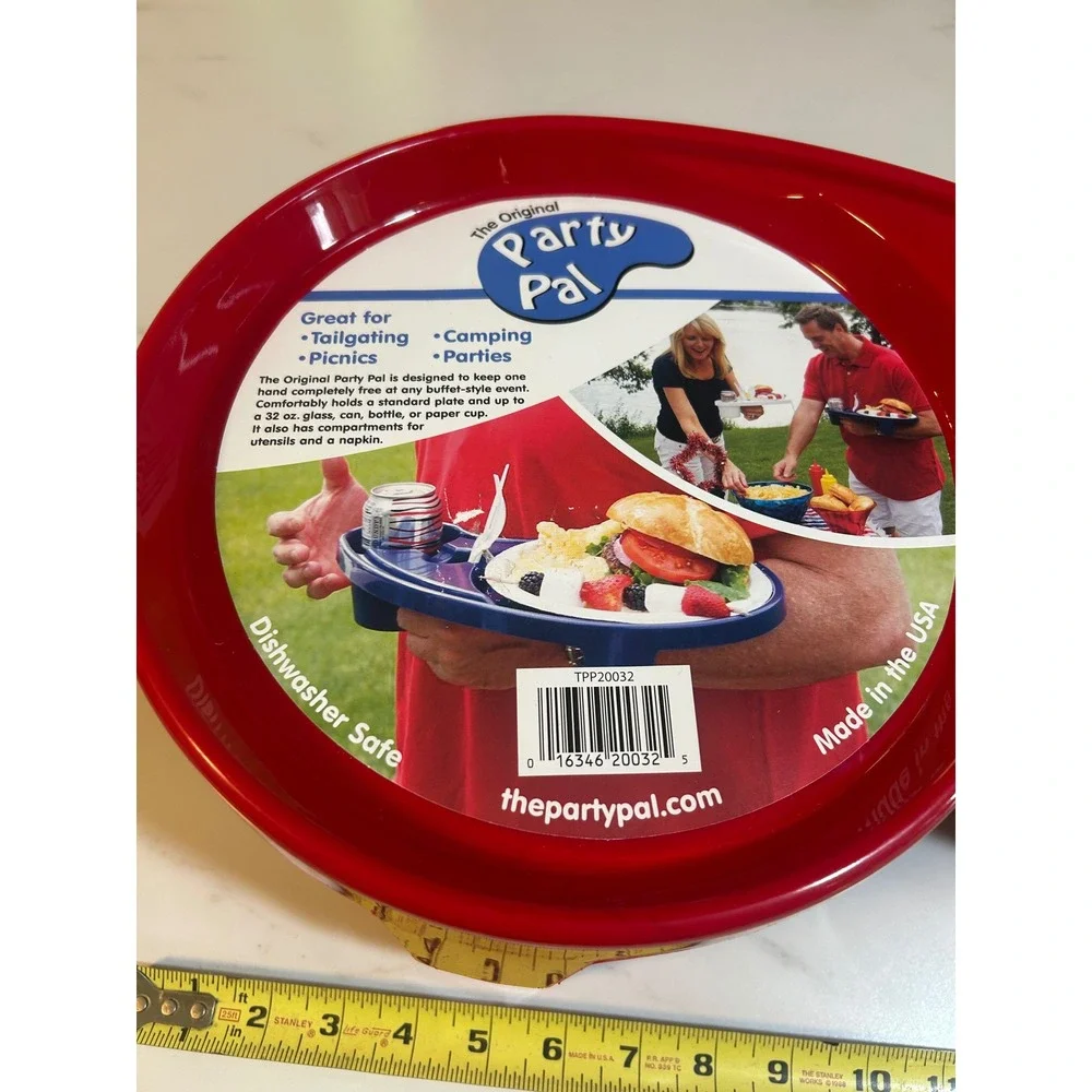 The Original Party Pal Red Lap Trays Set of 5 Picnic Tailgate Buffet TPP20032